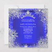 Quinceanera 15e Winter Wonderland Royal Blue Kaart (Achterkant)