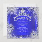 Quinceanera 15e Winter Wonderland Royal Blue Kaart (Voorkant)