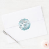 Quinceanera 15e Winter Wonderland Silver Blauwgroe Ronde Sticker (Envelop)
