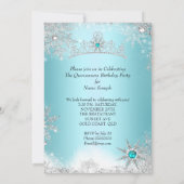 Quinceanera 15e Winter Wonderland Silver Blue 2 Kaart (Achterkant)