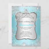 Quinceanera 15e Winter Wonderland Silver Blue 2 Kaart (Voorkant)