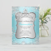 Quinceanera 15e Winter Wonderland Silver Blue 2 Kaart (Staand voorkant)