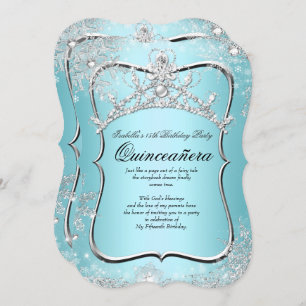 Quinceanera 15e Winter Wonderland Silver Blue Kaart