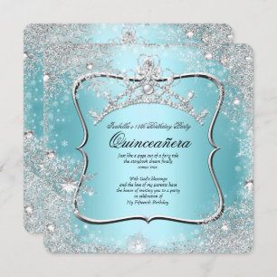Quinceanera 15e Winter Wonderland Silver Blue Kaart