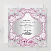 Quinceanera 15e witte roze zwanen Tiara Kaart (Achterkant)