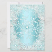 Quinceanera 15e  zilverblauwe sneeuwvlok kaart (Achterkant)