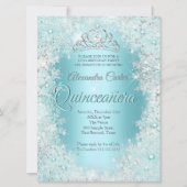 Quinceanera 15e  zilverblauwe sneeuwvlok kaart (Voorkant)
