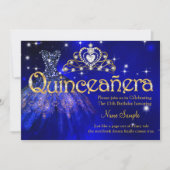 Quinceanera 15th Birthday Dark Blue Dress Tiara Kaart (Voorkant)