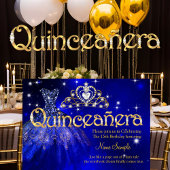 Quinceanera 15th Birthday Dark Blue Dress Tiara Kaart