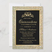 Quinceanera 15th Birthday Gold Glitter Sparkles Kaart (Voorkant)