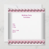 Quinceanera 15th Birthday  Lace Pink Bow Kaart (Achterkant)