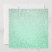 Quinceanera 15th Birthday Mint Glitter Look Paint Kaart (Achterkant)