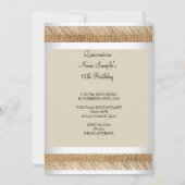 Quinceanera 15th Birthday Party beige lace Burlap Kaart (Achterkant)