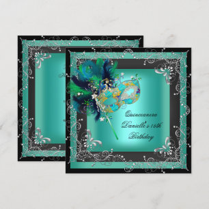Quinceanera 15th Birthday Party Masquerade Kaart