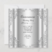 Quinceanera 15th Birthday Party Masquerade Silver Kaart (Achterkant)