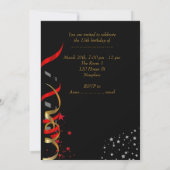 Quinceanera 15th Birthday Party Red Black Mask 3 Kaart (Achterkant)