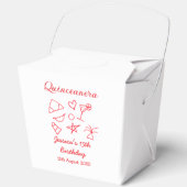 Quinceanera 15th birthday red beach party tree sun bedankdoosjes (Voorkant)