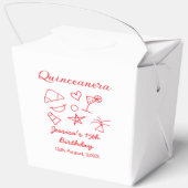 Quinceanera 15th birthday red beach party tree sun bedankdoosjes (Achterkant)