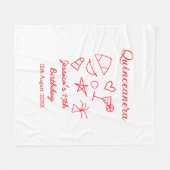 Quinceanera 15th birthday red beach party tree sun fleece deken (Voorkant (Horizontaal))