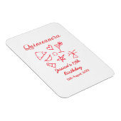 Quinceanera 15th birthday red beach party tree sun magneet (Rechterzijde)