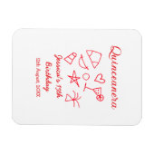 Quinceanera 15th birthday red beach party tree sun magneet (Horizontaal)