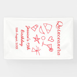 Quinceanera 15th birthday red beach party tree sun spandoek