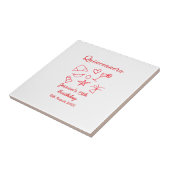 Quinceanera 15th birthday red beach party tree sun tegeltje (Zijkant)