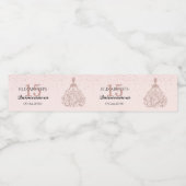 Quinceanera 15th Birthday Roos Gold Sparkle Dress Waterfles Etiket (Enkel label)