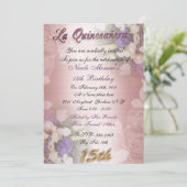 Quinceanera 15th birthday uitnodiging elegant (Staand voorkant)