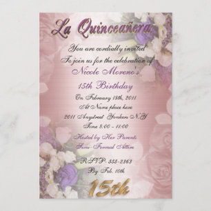 Quinceanera 15th birthday uitnodiging elegant