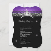 Quinceanera 15th Birthday Zebra Paars Black 2 Kaart (Achterkant)