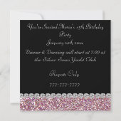 QUINCEANERA 15th BLING Birthday Invitations Kaart (Achterkant)