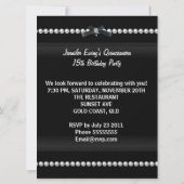 Quinceanera 15th Blue Blauwgroen Black Zebra Tiara Kaart (Achterkant)