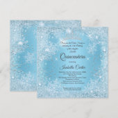Quinceanera 15th Blue Snowflake Winter Birthday Kaart (Voorkant / Achterkant)