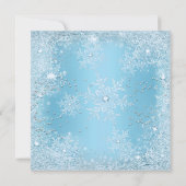 Quinceanera 15th Blue Snowflake Winter Birthday Kaart (Achterkant)