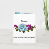 Quinceanera 15th Invite Blauwgroen Blue White Roze (Achterkant)