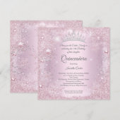 Quinceanera 15th Party Blush Pink Snowflake Winter Kaart (Voorkant / Achterkant)
