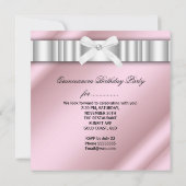 Quinceanera 15th Pink White Lace Pearl Foto Kaart (Achterkant)