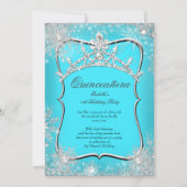 Quinceanera 15th Winter Wonderland Silver Blauwgro Kaart (Voorkant)