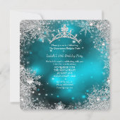 Quinceanera 15th Winter Wonderland Silver Blauwgro Kaart (Achterkant)