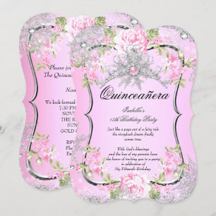 Quinceanera 15th Winter Wonderland Sweet Pink Kaart
