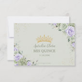 Quinceañera 16 Verjaardag Salie Groene Lavendel Bl RSVP Kaartje (Achterkant)
