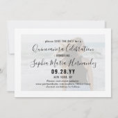 Quinceañera 2 Foto Elegant Script 15e verjaardag Save The Date (Achterkant)