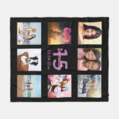 Quinceanera aangepaste foto collage zwarte naam fleece deken (Voorkant (Horizontaal))