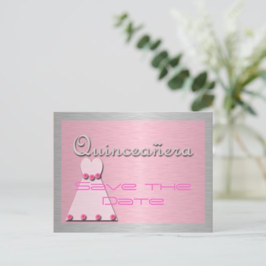 Quinceanera Aankondigingskaart (Staand voorkant)