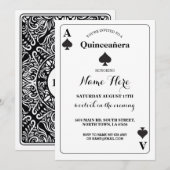 Quinceañera Ace Spades Spelen Kaart Vegas Verjaard (Voorkant / Achterkant)