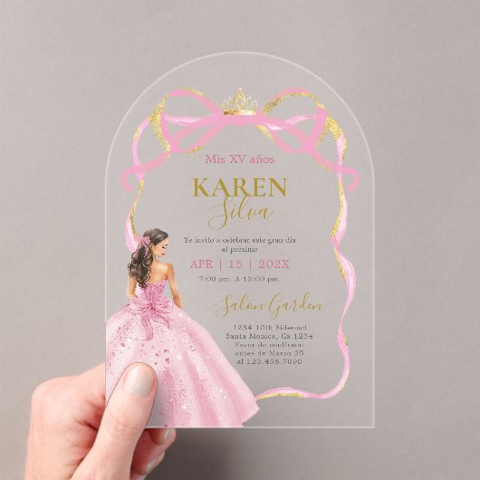 Quinceanera Acryl Uitnodiging (Insitu (Draagbaar))