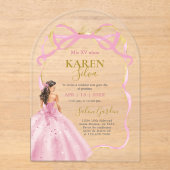 Quinceanera Acryl Uitnodiging (Voorkant)