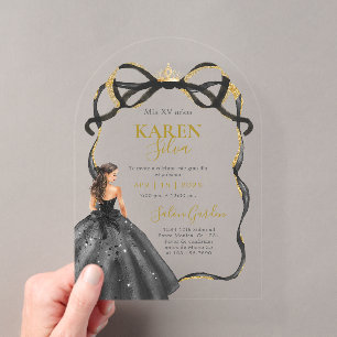Quinceanera Acryl Uitnodiging