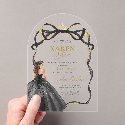 Quinceanera Acryl Uitnodiging (Insitu (Draagbaar))